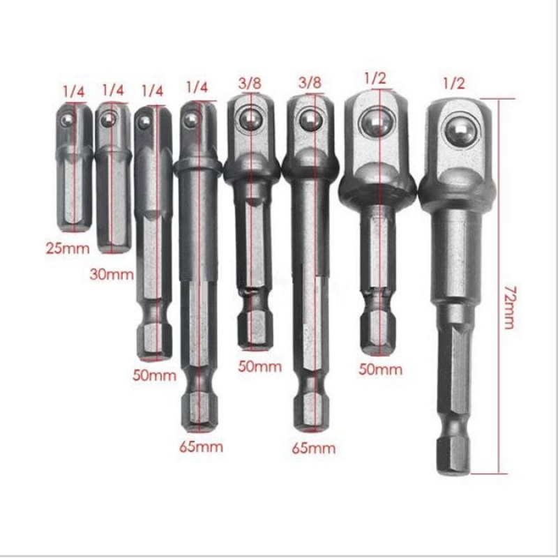  1/4 Inch Hex Power Drill Driver Socket Adapter Extension Set Chrome Vanadium Steel