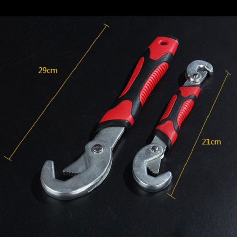 CR-V Steel & Rubber & Plastic 2pcs Multifunctional Adjustable Wrenches 