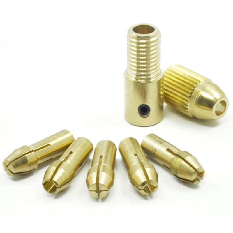 Practical Electric Drill Center Shaft with Chucks 0.5mm-3.0mm Golden