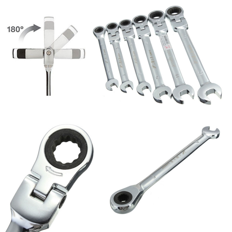 10mm Flexible Pivoting Head Ratchet Combination Sp...