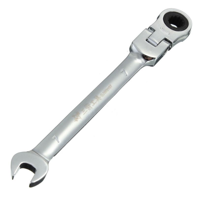 Chrome Vanadium Steel 12mm Flexible Pivoting Head Ratchet Combination Wrench Metric Tool Kits