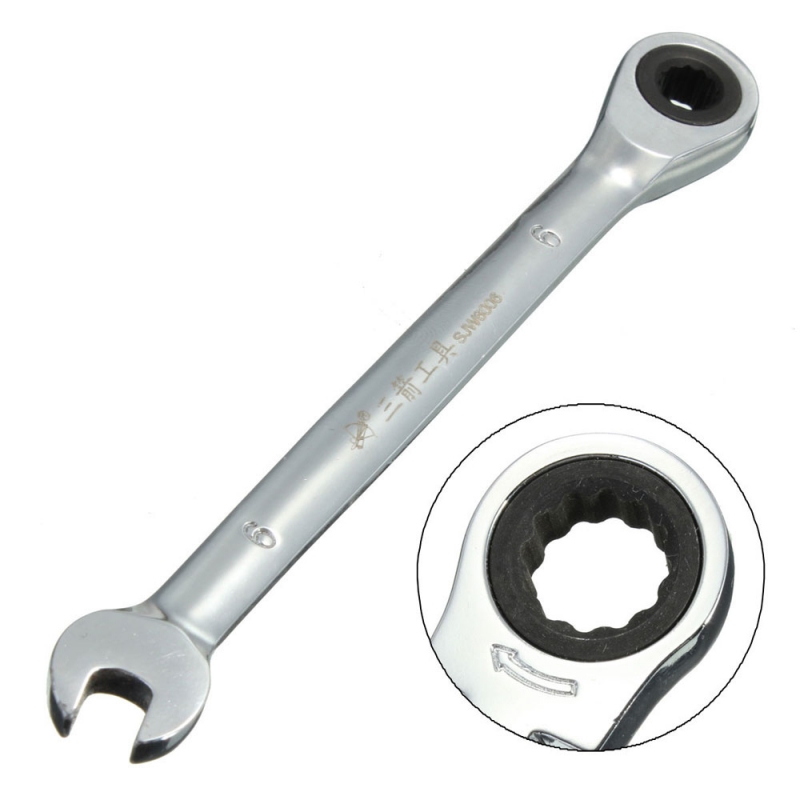 Chrome Vanadium Steel 12mm Flexible Pivoting Head Ratchet Combination Wrench Metric Tool Kits