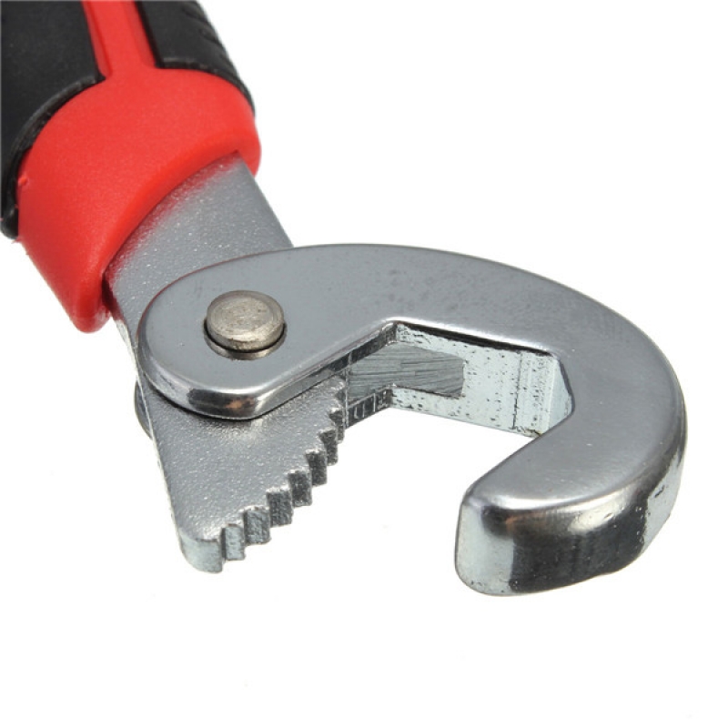 CR-V Steel + Rubber + Plastic 2pcs Multifunction Tool Adjustable Wrench Set Quick Snap N Grip Spanner Red & Black Handle