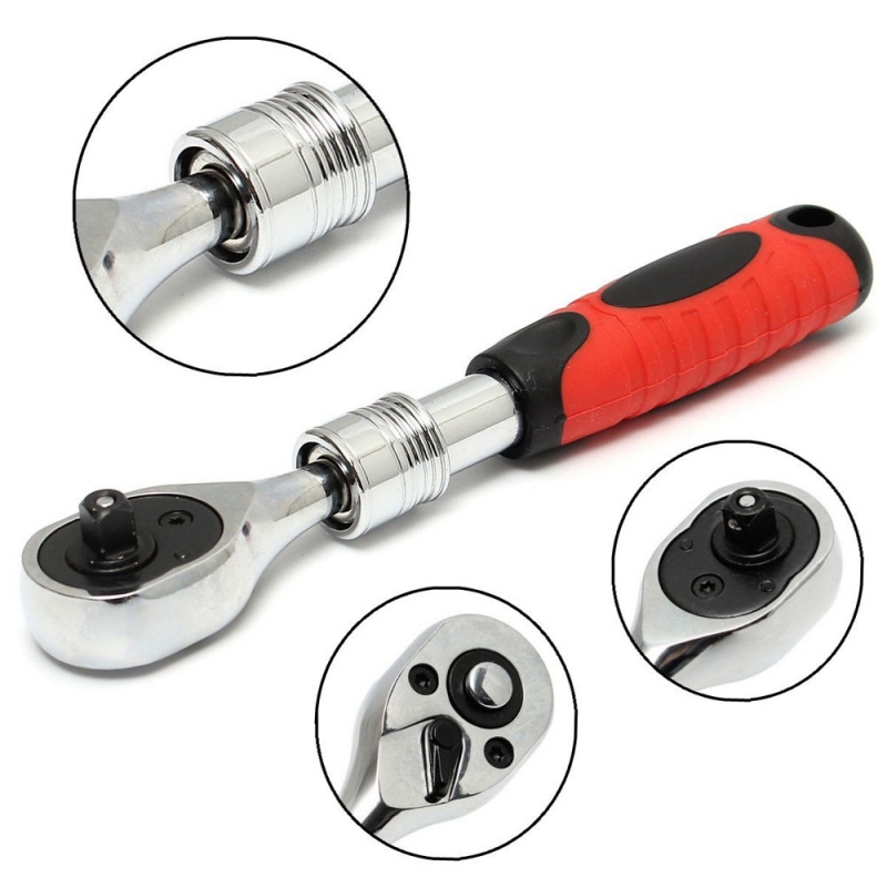 Alloy  72 Teeth Extending Socket Wrench Ratchet Wrench Handle Tool