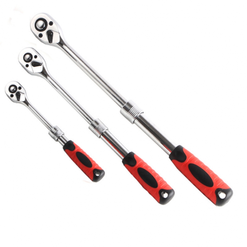 1/2 inch 72 Teeth Extending Socket Wrench Ratchet Wrench Tool with Red Handle