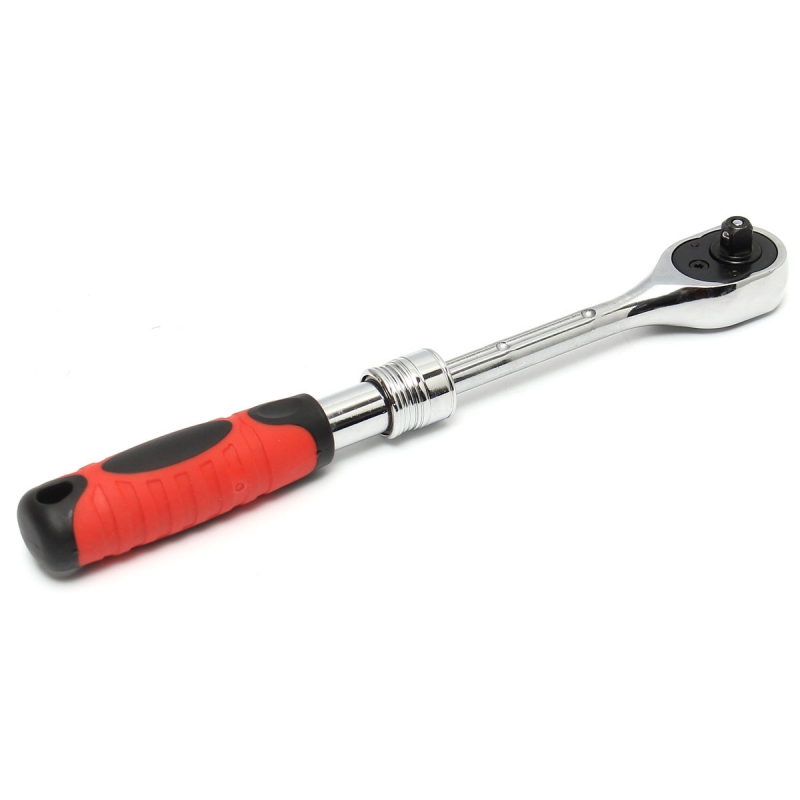 1/2 inch 72 Teeth Extending Socket Wrench Ratchet Wrench Tool with Red Handle