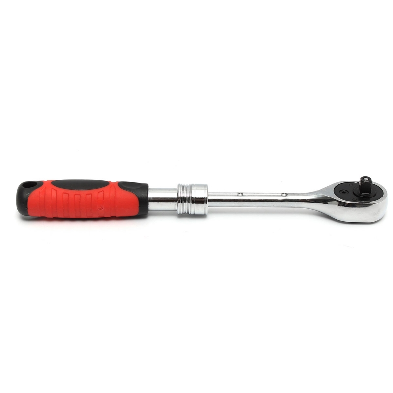 1/2 inch 72 Teeth Extending Socket Wrench Ratchet Wrench Tool with Red Handle