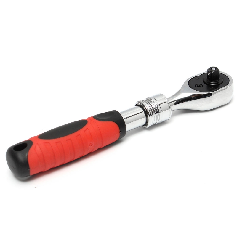 1/2 inch 72 Teeth Extending Socket Wrench Ratchet Wrench Tool with Red Handle