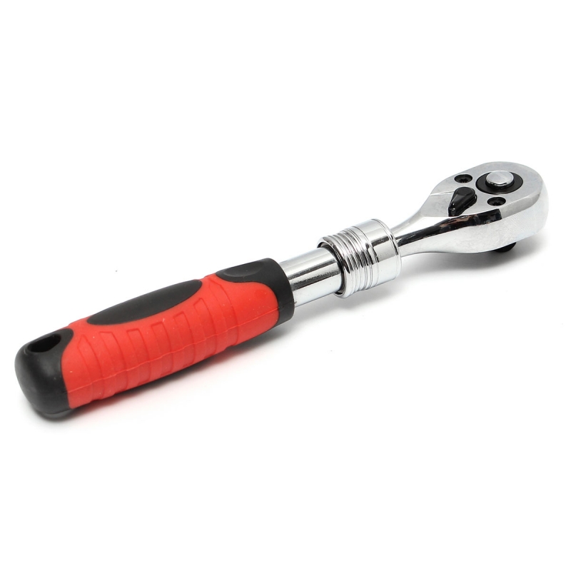 1/2 inch 72 Teeth Extending Socket Wrench Ratchet Wrench Tool with Red Handle