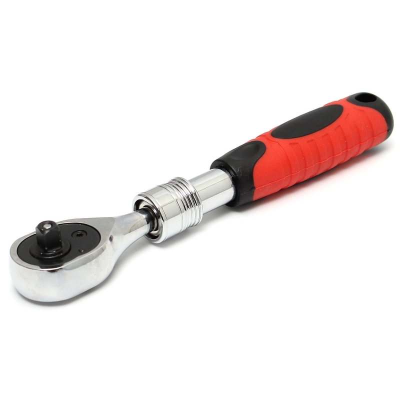 1/2 inch 72 Teeth Extending Socket Wrench Ratchet Wrench Tool with Red Handle