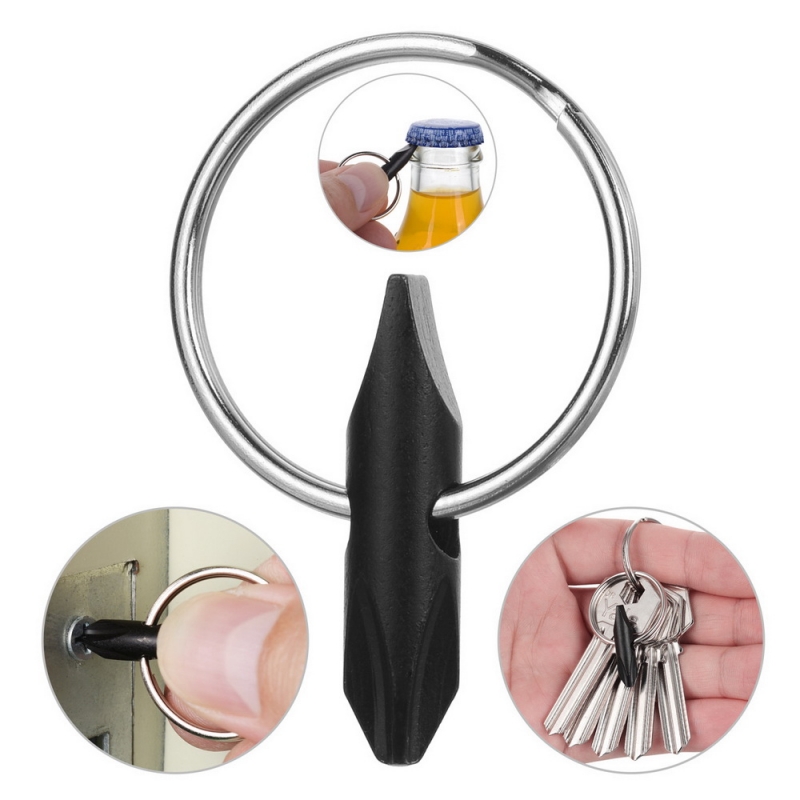 Multifunctional High-Carbon Steel Bottle Opener Screwdriver Keychain