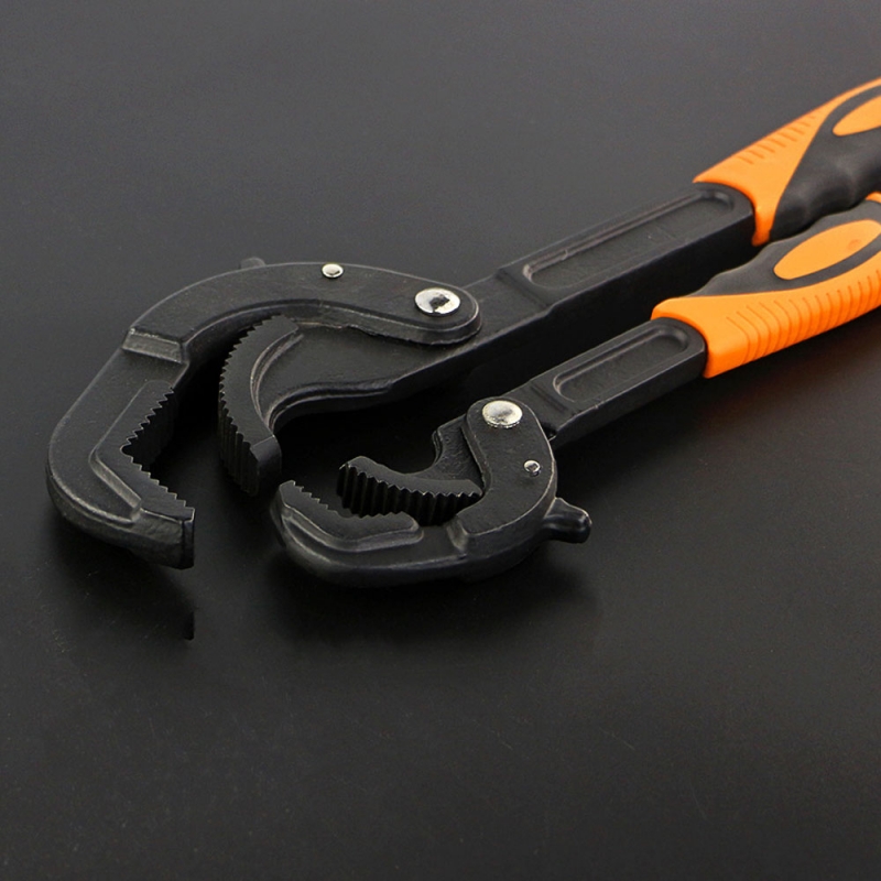 Black & Orange 30-60mm Multifunction Wrench Quick Snap Grip Adjustable Spanner Size S