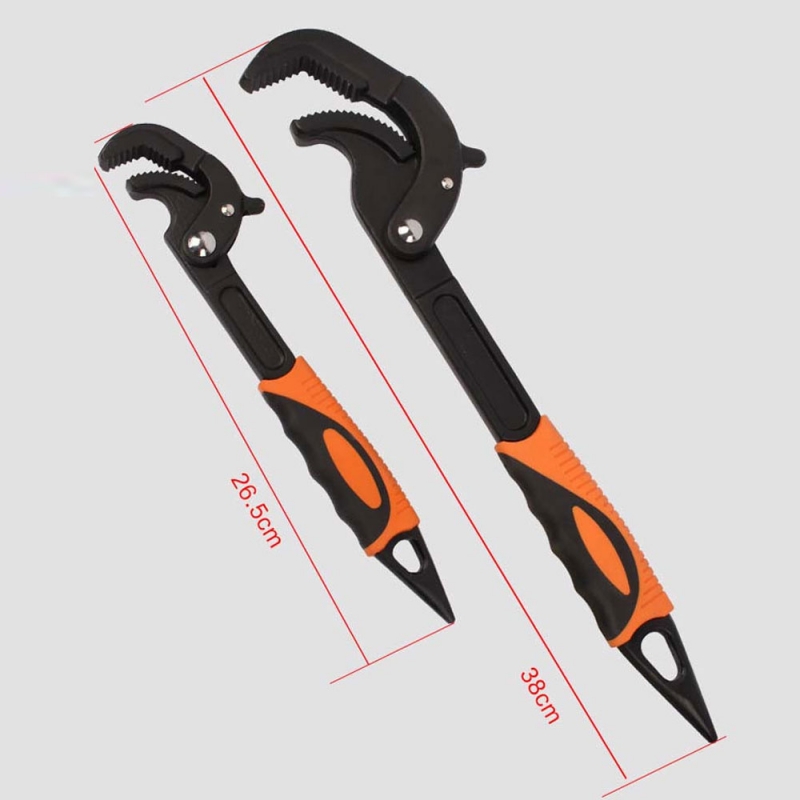 Black & Orange 30-60mm Multifunction Wrench Quick Snap Grip Adjustable Spanner Size S