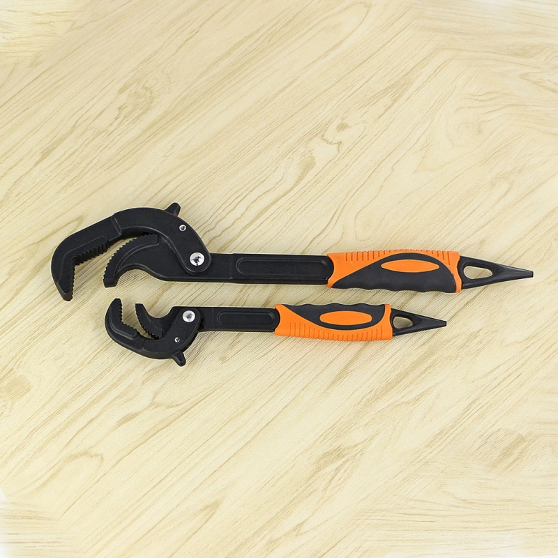 Black & Orange 30-60mm Multifunction Wrench Quick Snap Grip Adjustable Spanner Size S