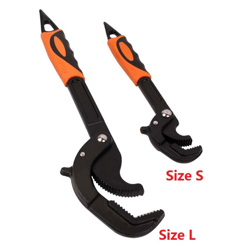 Black & Orange 30-60mm Multifunction Wrench Quick Snap Grip Adjustable Spanner Size S