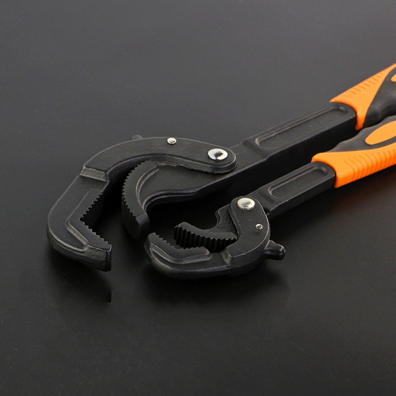 2pcs Chrome Vanadium Steel & Rubber 30-60mm Multifunction Wrench Quick Snap Grip Adjustable Black & Orange