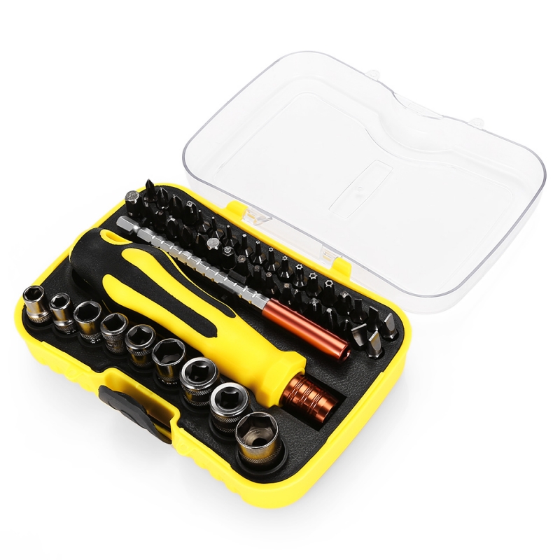 13.5MM High-quality Steel 46-piece Multi-function Combination Screwdriver Set / Disassemble Tool Yellow