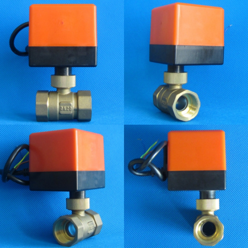 Motorized Electric Brass Ball Valves 3 Wire AC 220V Full Port Valve