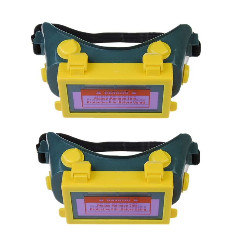 2pcs Solar Auto Darkening LCD Welding Goggles